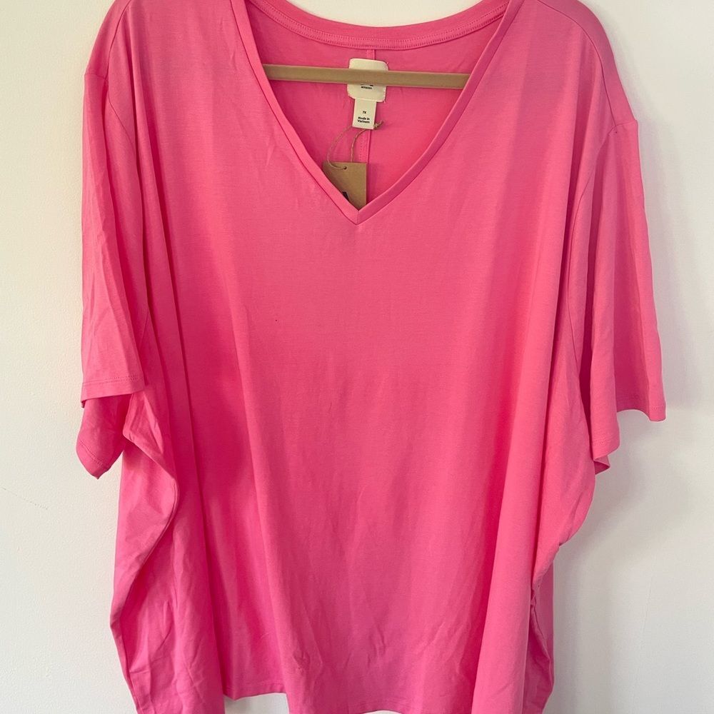 Women's Pink V-Neck Top NWT size 7X